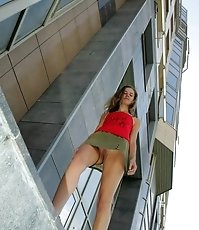 Photo archive with gal taking off panties and showing cunt