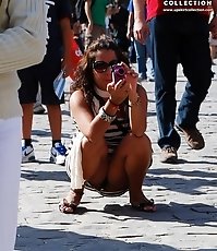 Public sitting with up skirts seen