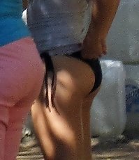 Fat bikini woman erotic movements