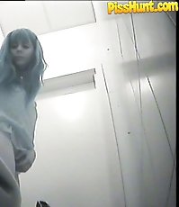 Chicks' gushing slits filmed by spy cam in toilet