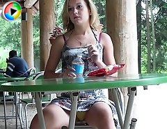 Under table sitting upskirt thong
