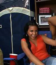 Dorm girls get cock sucking crazy
