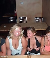 Chick don't wear bras and show nasty upblouse