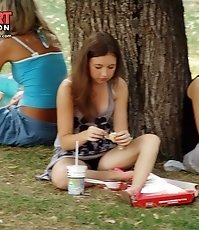 Picnic in a park with upskirt