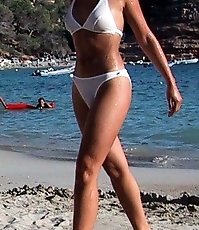 Babes put bikinis in order and get naked tits spied