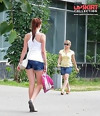 Mini shorts hottest upskirt view