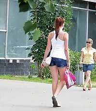 Mini shorts hottest upskirt view