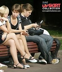 Sexy babes caught on upskirt spy cam