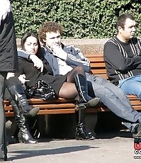 Sexy babes caught on upskirt spy cam