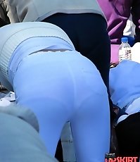Impressive view of amateur ass jeans