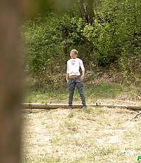Bosomy young pleasure for a real piss hunter