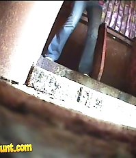 Pissing chick get busted and filmed in park loo