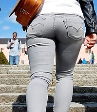 Impressive view of amateur ass jeans