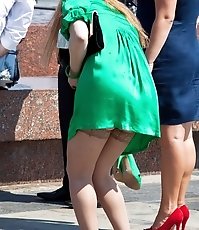 Girls playing with pussies up skirts