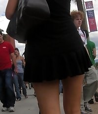 Mini skirt up skirt, spyed on the street