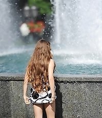 Delicious nubs oozing out upskirts