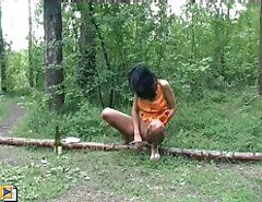 Cute teen peeing after beer