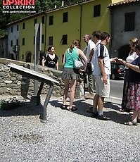 Upskirt shots, of teen blonde cutie in pleated mini